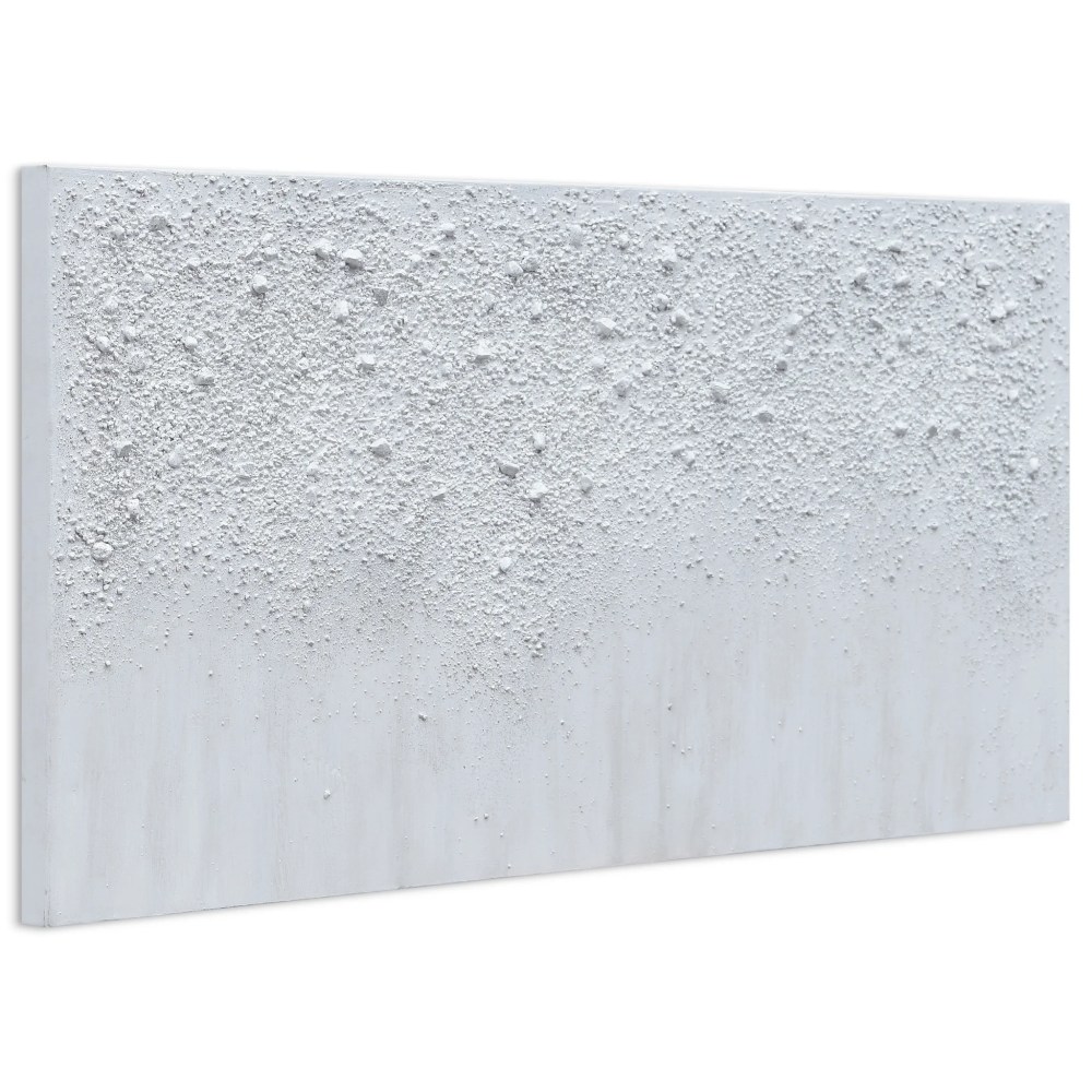 Empire Art Direct White Snow A Textured Metallic Hand Painted Wall Art, 24" x 48" x 1.5", Ready to Hang - Image 2