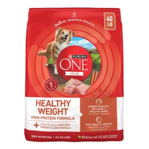 Purina One Plus Dry Dog Food High Protein Healthy Weight,  Real Turkey 40 lb Bag