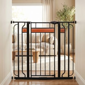 Regalo Home Accents Extra Tall Walk Thru Baby Safety Gate, Hardwood and Steel