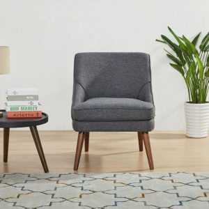 A&D Home Dana Linen Accent Chair,Dark Gray