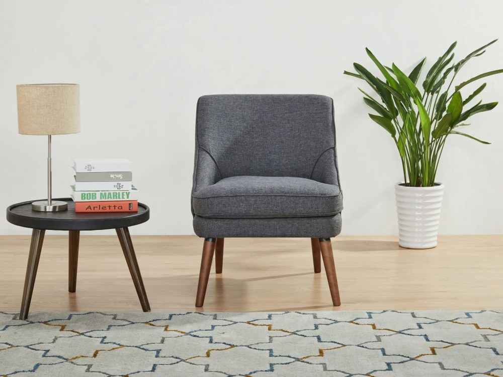 A&D Home Dana Linen Accent Chair,Dark Gray
