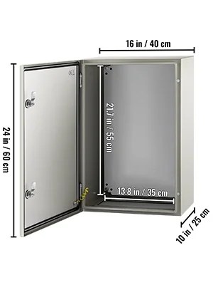 VEVOR SPT Gray 24"x16"x10", 1 Gang Hinged Carbon Steel Junction Electrical Box - Image 7