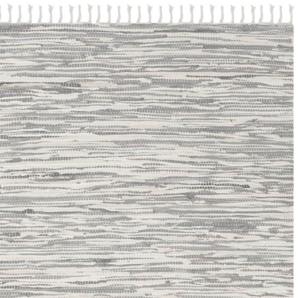 SAFAVIEH Montauk Rosalind Striped Braided Cotton Area Rug, Silver, 5" x 7" - Image 5