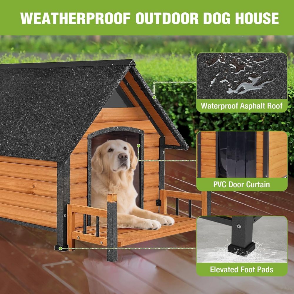 Aivituvin Large Heated Dog House Outdoor Insulated Weatherproof Dog Kennel with Heated Pad, Insulated All-Round Thermal Liner, Chew-Proof Strong Iron Frame Dog House for Dogs (Winter-Ready) - Image 6