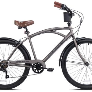 26" Kent Bayside Cruiser Bicycle, Fits Rider 5'2"-5/10", Gray, Adults, Unisex