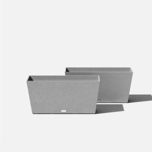 Veradek Pure Series Midori 31" Plastic Planter 2-Pack Gray