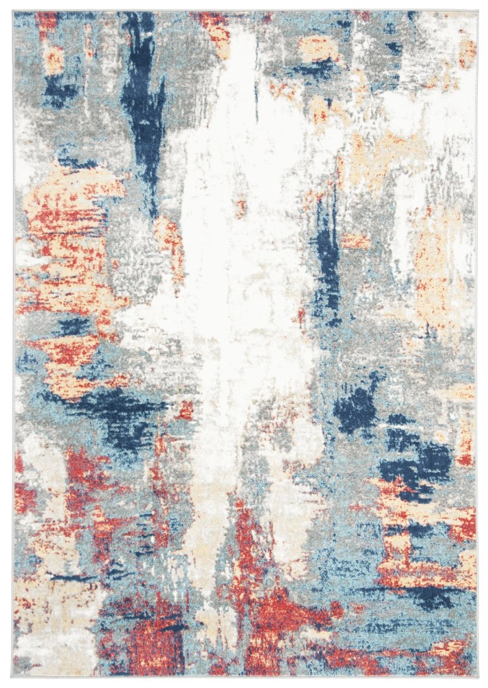 SAFAVIEH Jasper Alvina Abstract Overdyed Area Rug, Grey/Red, 5'3" x 7'6" - Image 5