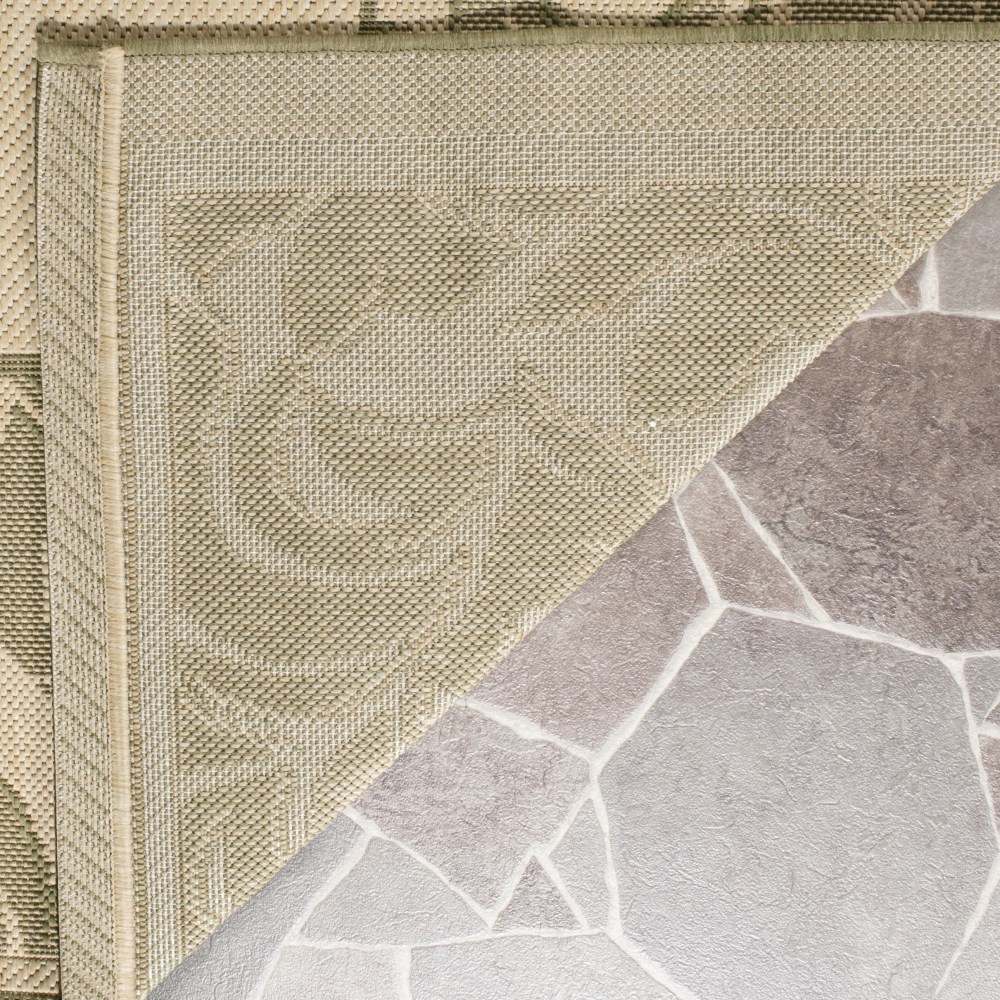 Safavieh Courtyard Steve Oriental Indoor/Outdoor Area Rug, Natural/Olive, 5'3" x 7'7" - Image 2