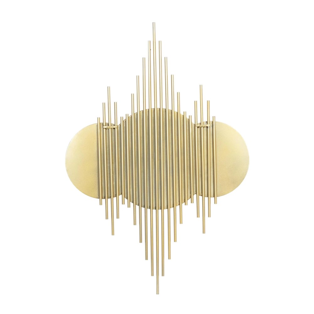CosmoLiving by Cosmopolitan 3 Overlapping Round Gold Metal, Glamorous and Contemporary Wall Mirror, 27"W x 39"H - Image 12