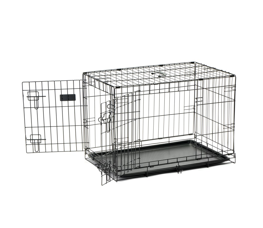 Carlson Secure Compact Double Door Metal Dog Crate, Medium Breeds Up to 45 Pounds, 30"L x 19"W x 22"H, Includes Divider Panel, Black - Image 11
