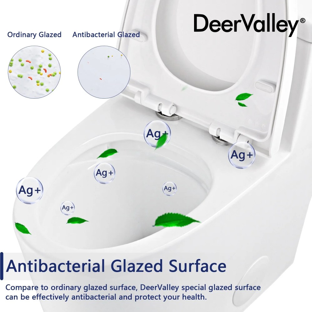 DeerValley Prism DV-1F52636 Dual-Flush Elongated One-Piece Toilet with Glazed Surface (Seat Included) - Image 7