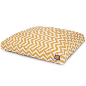 Majestic Pet  Chevron Rectangle Pet Bed For Dogs,  Removable Cover,  Yellow,  Medium