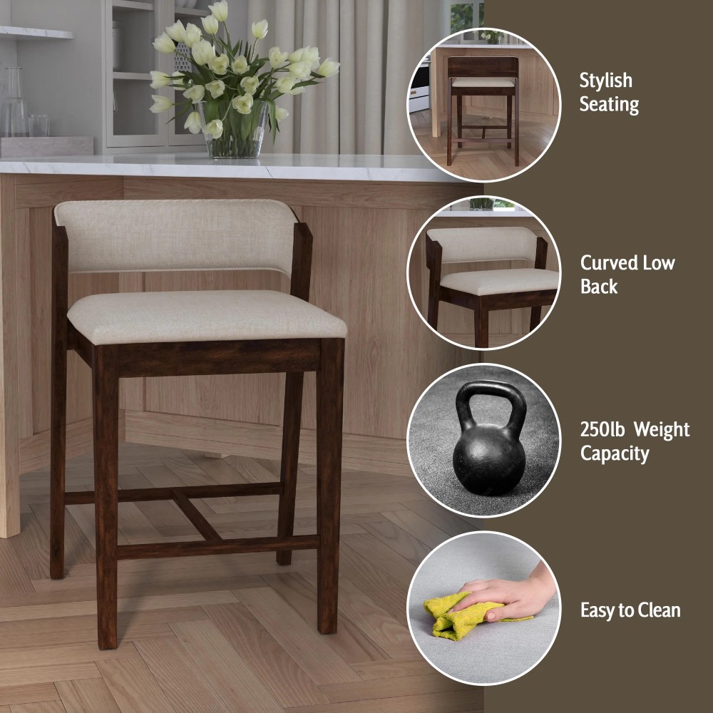 Hillsdale Furniture Dresden Wood Counter Height Stool, Walnut - Image 4