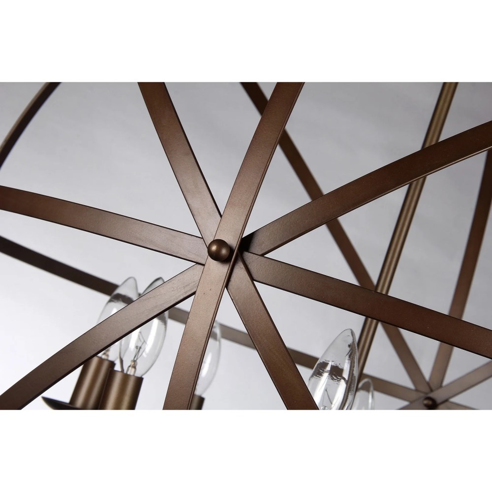 Warehouse of Tiffany Jossie 8-light Crystal 30-inch Bronze-finish Chandelier - 22" x 21" x 21" - Image 3