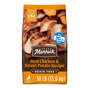 Merrick Premium Grain Free Dry Adult Dog Food,  Wholesome And Natural Kibble With Real Chicken And Sweet Potato,  30.0 lb. Bag