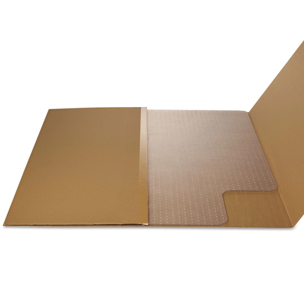 Deflecto EconoMat Occasional Use Chair Mat, Low Pile Carpet, Flat, 36 x 48, Lipped, Clear - Image 3