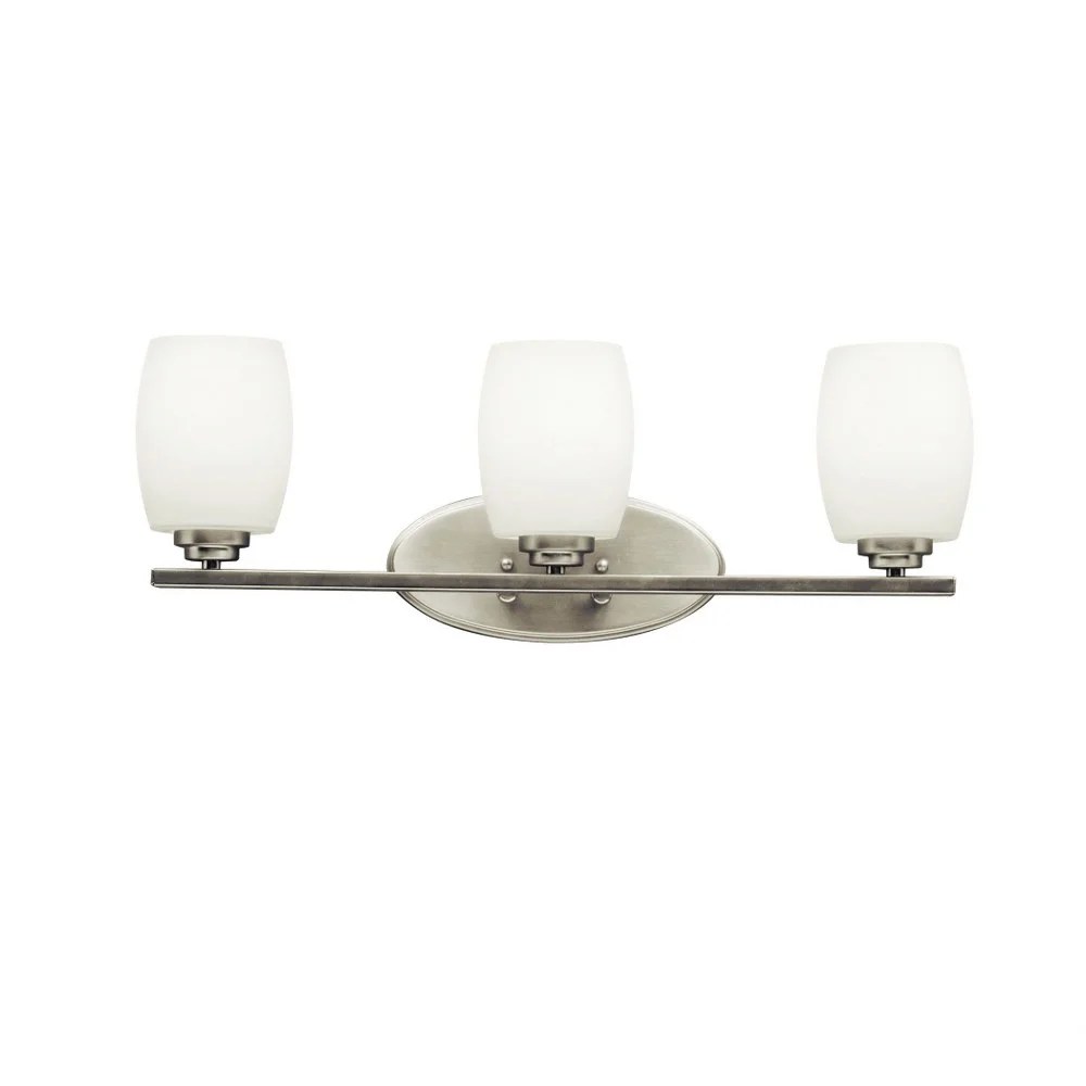 5098NI Kichler Lighting Eileen - 3 Light Bath Vanity Approved for Damp Locations - with Contemporary inspirations - 9 inches tall by 24 inches
