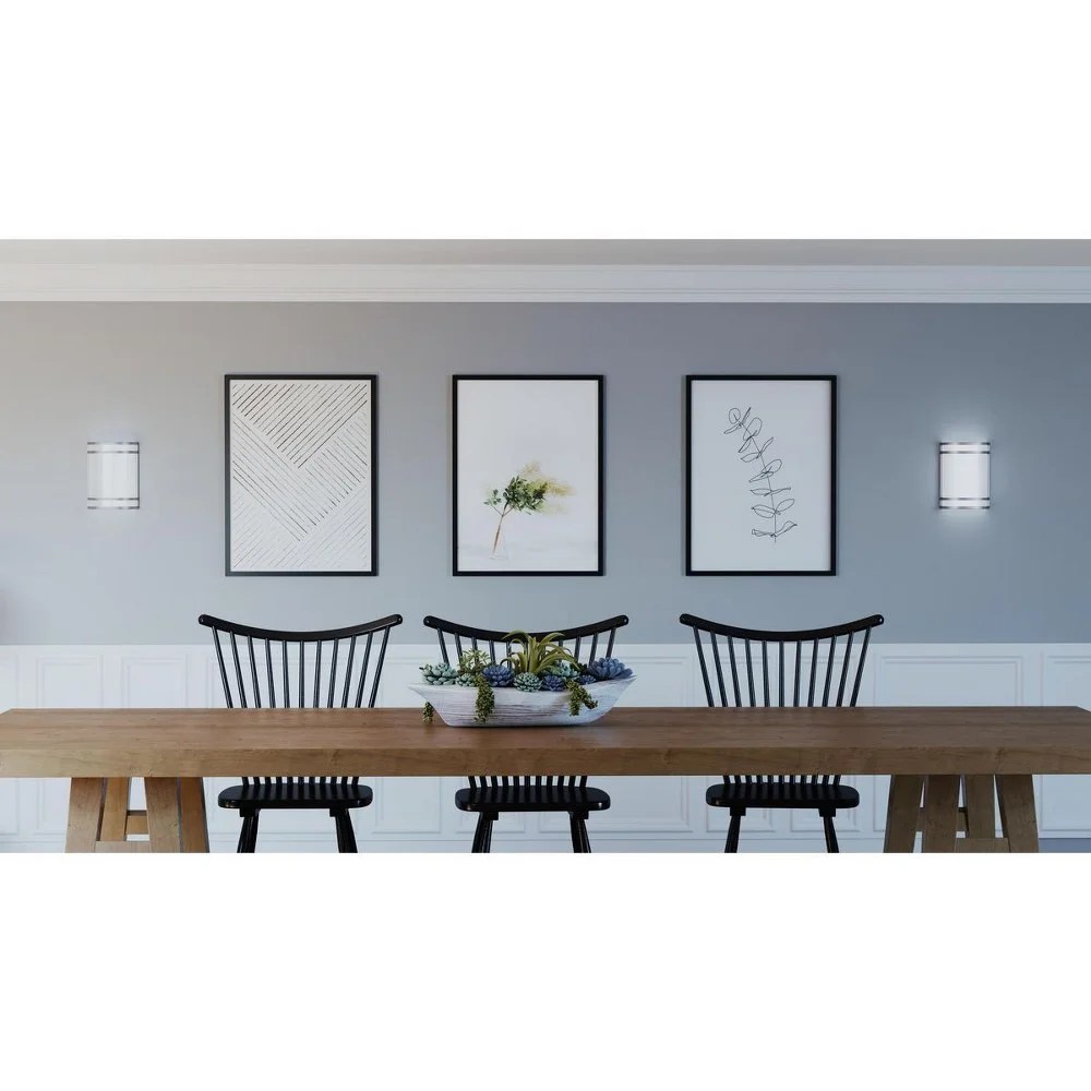 Progress Lighting, Contemporary Collection, 1-Light LED Wall Sconce, Brushed Nickel, White Acrylic Shade - Image 5