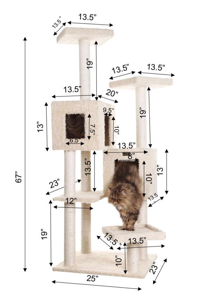 Armarkat Classic Cat Tree Model A6702, 67 inch Beige - Image 4