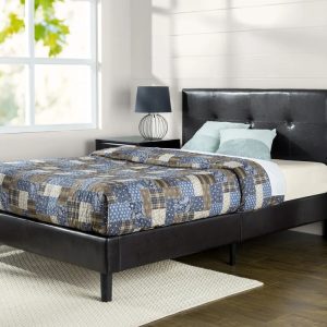Zinus Kitch 44" Faux Leather Upholstered Platform Bed Frame, Full