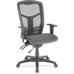 Lorell Ergonomic Mesh High-Back Multifunction Chair, Black