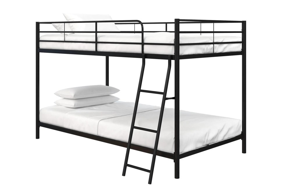 Mainstays Small Spaces Twin-over-Twin Low Profile Junior Bunk Bed, Black - Image 6