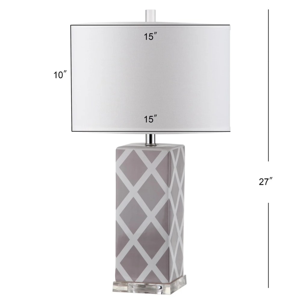 SAFAVIEH Garden Lattice 27 in. H Geometric Table Lamp, Grey, Set of 2 - Image 4