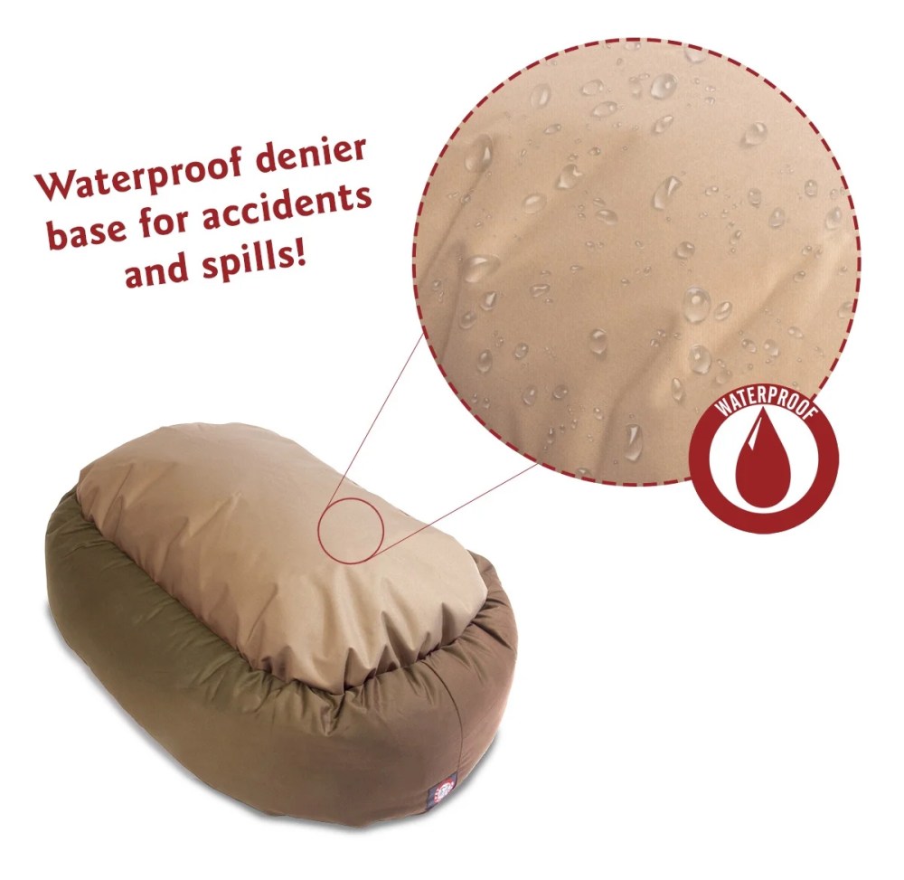 Majestic Pet Poly/Cotton Bagel Pet Bed for Dogs, Calming Dog Bed Washable, Extra Large, Khaki - Image 2