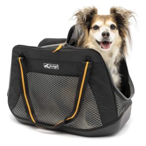 Kurgo Dog Explorer Travel Carrier, Water-Resistant, For Cats & Small Dogs Up to 20 Lbs, Black