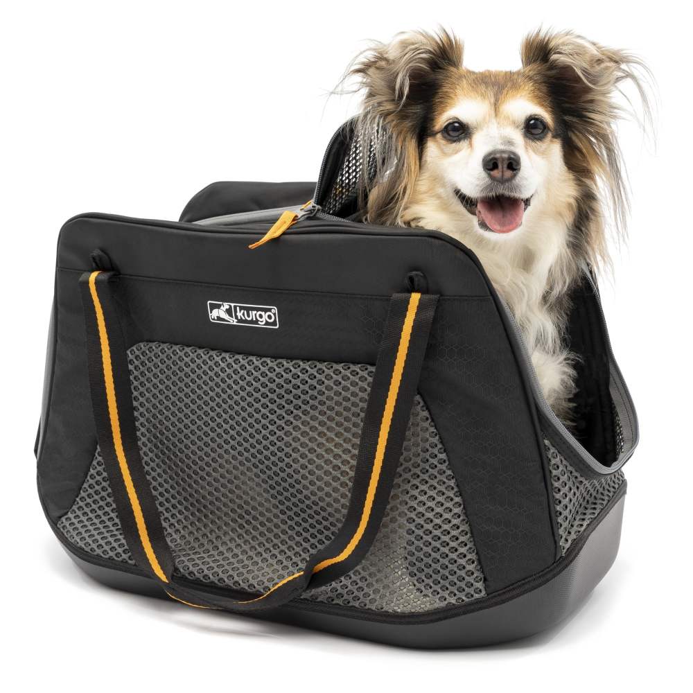 Kurgo Dog Explorer Travel Carrier, Water-Resistant, For Cats & Small Dogs Up to 20 Lbs, Black