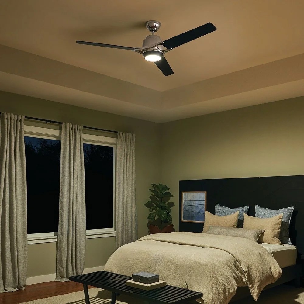 300060PN Kichler Lighting Zeus - Ceiling Fan with Light Kit - 18 inches tall by 60 inches wide-Polished Nickel Finish - Image 2