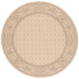 Safavieh Courtyard Derek Oriental Indoor/Outdoor Area Rug,  Natural/Brown,  5'3" x 5'3" Round