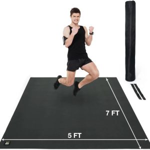 WF Athletic Supply Premium Large Exercise Floor Mats, 7" X 5" X 7 MM, Workout Mats for Home Gym Thick, Heavy-Duty Floor Mat for Gym, Cardio, Weightlifting, Exercise Equipment, Shoe-Friendly, B