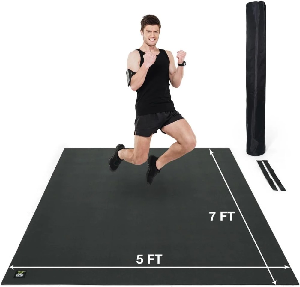 WF Athletic Supply Premium Large Exercise Floor Mats, 7" X 5" X 7 MM, Workout Mats for Home Gym Thick, Heavy-Duty Floor Mat for Gym, Cardio, Weightlifting, Exercise Equipment, Shoe-Friendly, B