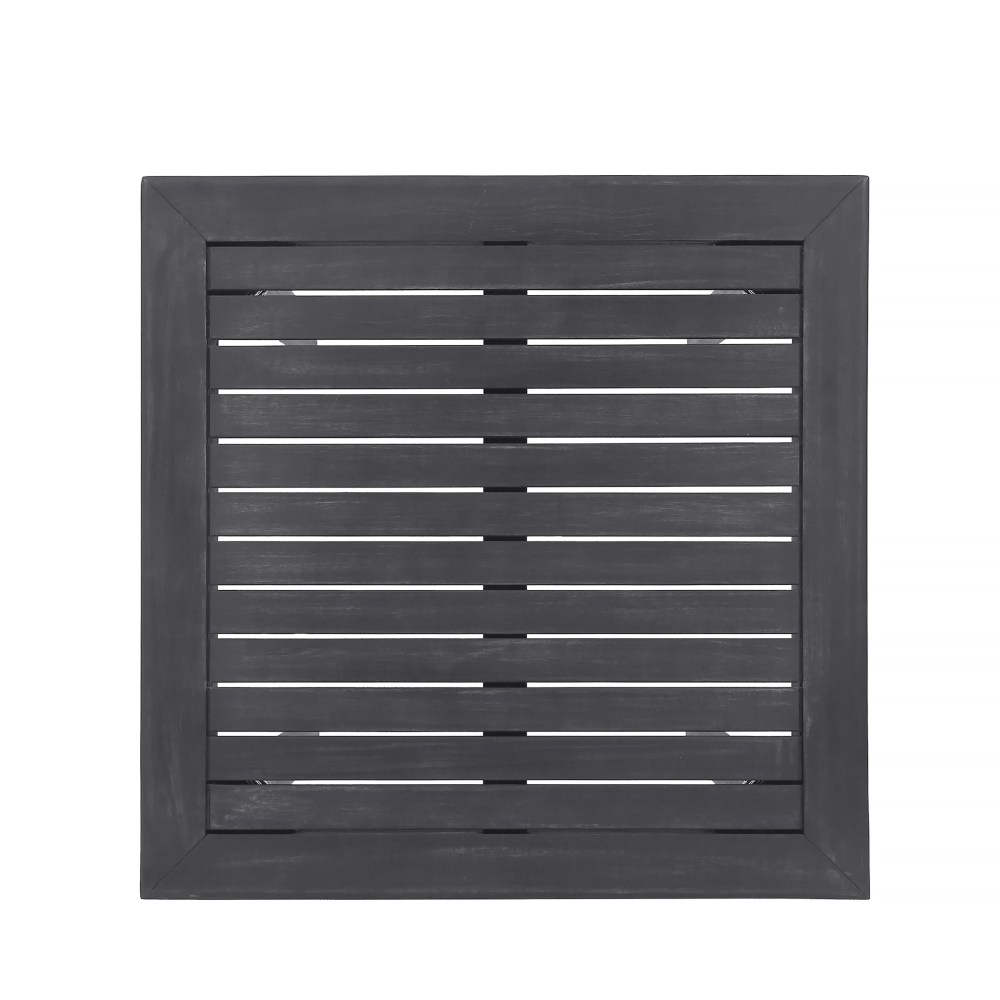 Noble House Polaris Outdoor Acacia Wood Bar Table in Dark Gray - Image 6