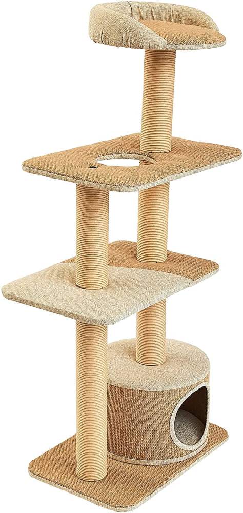 Two by Two Cottonwood 51-inch Cat Tree, Tower, Condo, Scratch Pad & Playground