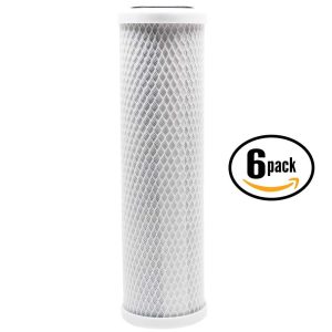 6-Pack Replacement GE GXWH20S Activated Carbon Block Filter - Universal 10 inch Filter for GE SINGLE SUMP WHOLE HOME FILTRATION SYSTEM - Denali Pure Brand