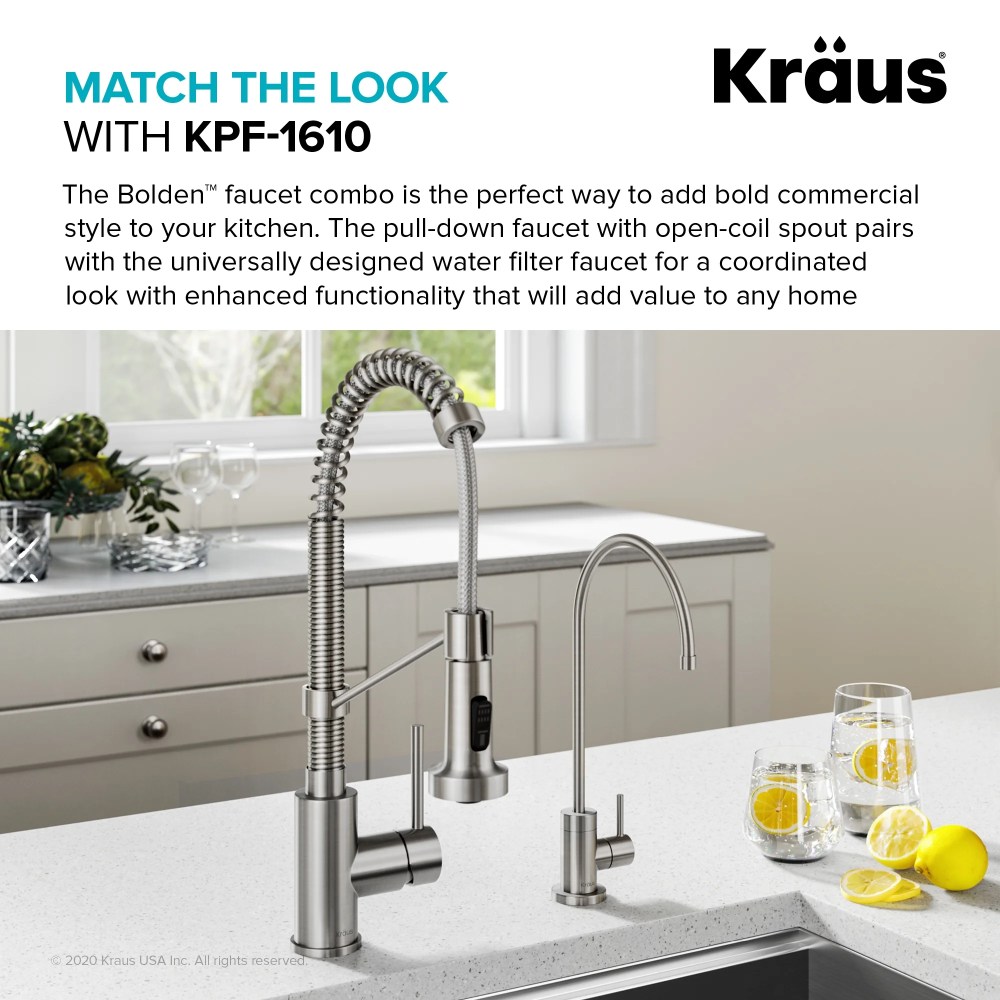 Purita 100 Lead-Free Kitchen Water Filter Faucet in Spot Free Stainless Steel - Image 2
