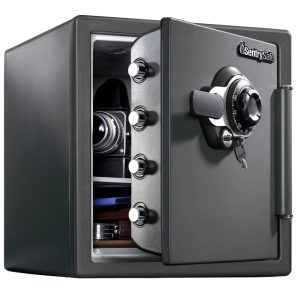 SentrySafe SFW123DSB Fire-Resistant Safe and Water-Resistant Safe with Dial Combination,  1.23 Cu. ft