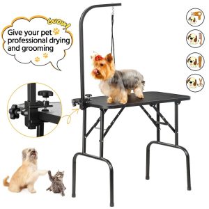 Yaheetech Professional 32" Foldable Pet Grooming Table with Arm Noose and Mesh Tray