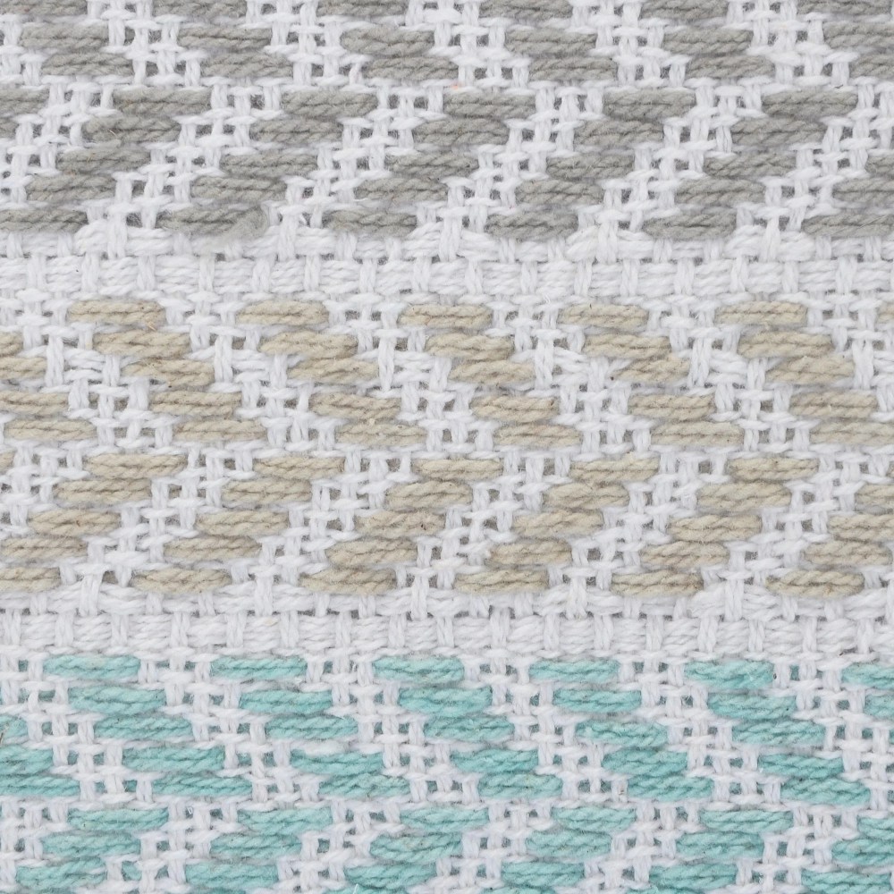 Laddha Home Designs Handwoven Chevron Striped Cotton Throw Pillow Cover - 18" - Gray and Blue - Set - Image 6