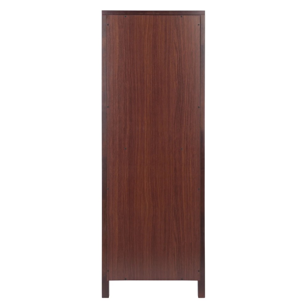 Winsome Wood Brooke Jelly 4-Section Cupboard, Wine Storage, Walnut Finish - Image 7