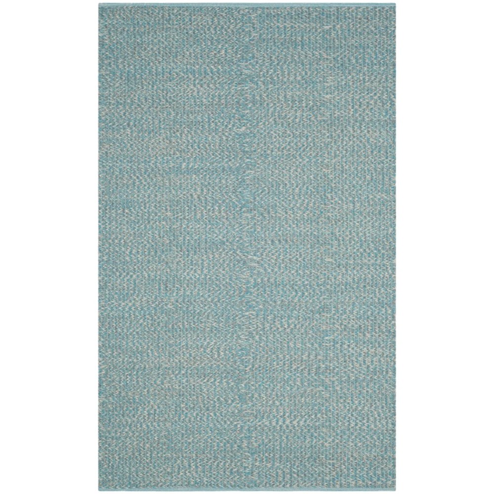 SAFAVIEH Montauk Zelma Braided Cotton Area Rug, Turquoise/Multi, 6" x 6" Square - Image 3