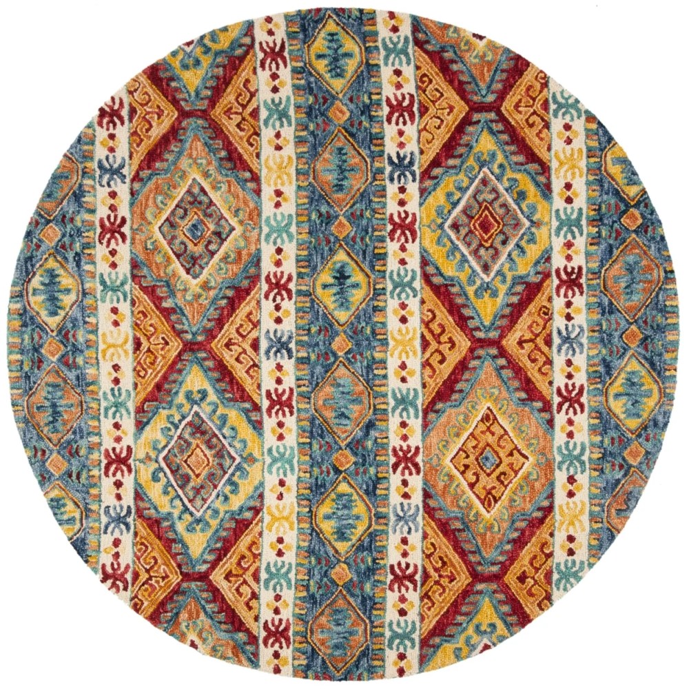 SAFAVIEH Aspen Tessan Southwestern Wool Area Rug, Navy/Ivory, 3" x 5" - Image 5