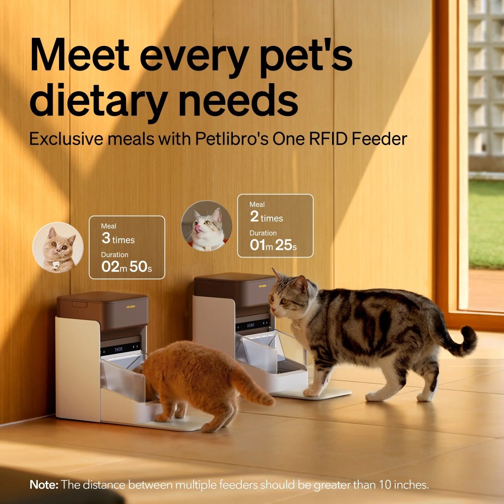 PETLIBRO Smart Auto Cat Feeder, RFID Sensor, 5G Wi-Fi, 3L Dry Food Dispenser, App Control, Light Collar Tag - Image 7