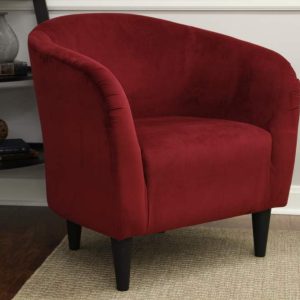 Mainstays Microfiber Tub Accent Chair, Berry Red