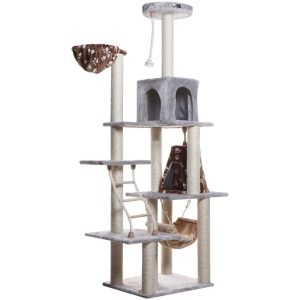 Armarkat 78-in Cat Tree & Condo Scratching Post Tower,  Gray