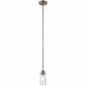 43060CLP Kichler Lighting Braelyn - 1 Light Mini-Pendant - with Vintage Industrial inspirations - 8.5 inches tall by 3.75 inches wide-Classic Pewter