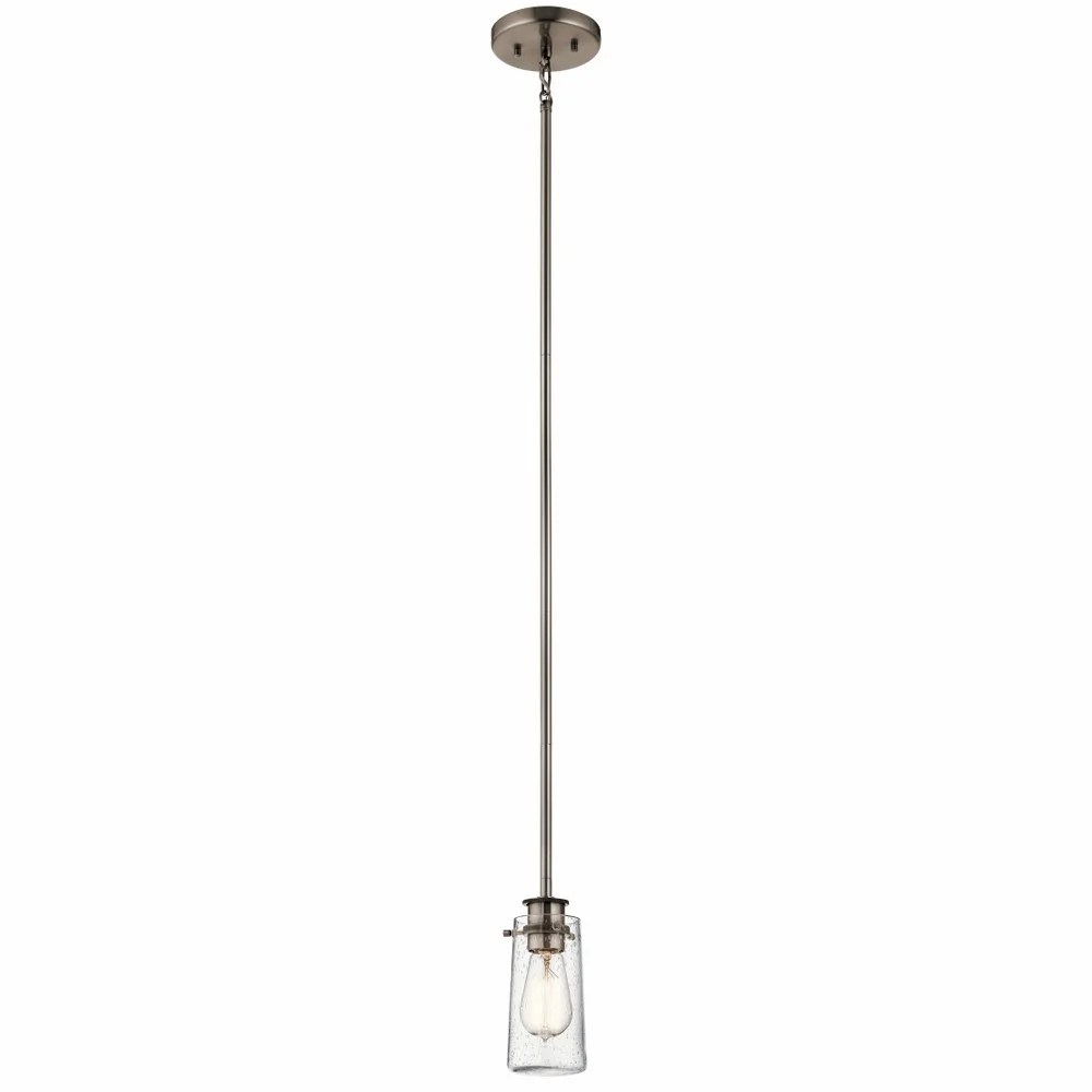 43060CLP Kichler Lighting Braelyn - 1 Light Mini-Pendant - with Vintage Industrial inspirations - 8.5 inches tall by 3.75 inches wide-Classic Pewter