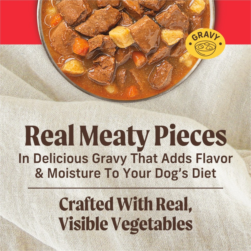 Merrick Chunky Wet Dog Food Grain Free Pot Roast Beef & Veggies in Gravy, 12.7 oz Cans (12 Pack) - Image 4